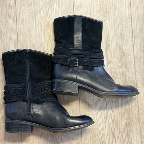 Lauren Ralph Lauren Shoes - Ralph Lauren Women’s Megan Riding Boots Leather & Suede Mid Shaft Ankle Boots